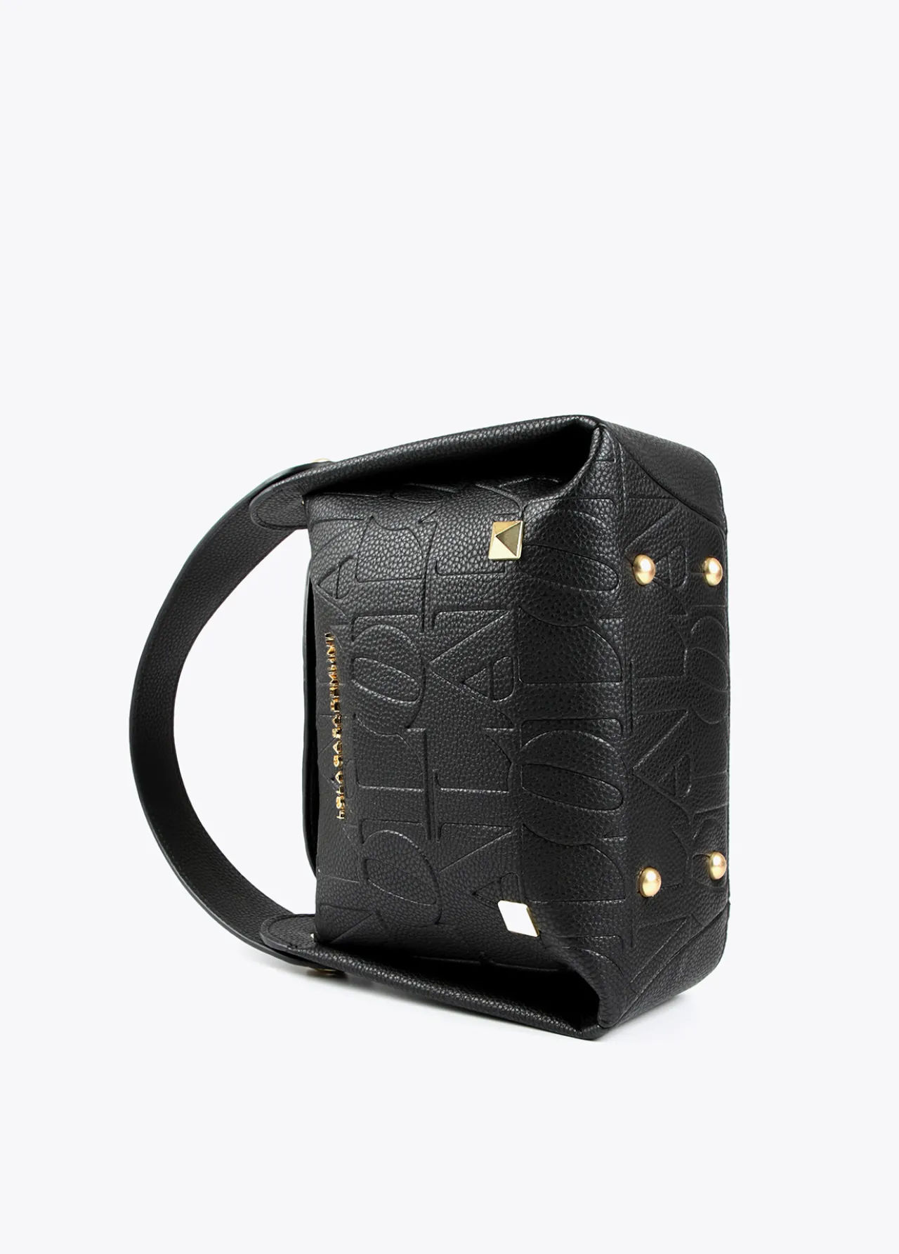 bolso_bandolera_con_logo_grabado_5.webp Lola Casademunt Bolsos<Bolso bandolera con logo grabado NEGRO