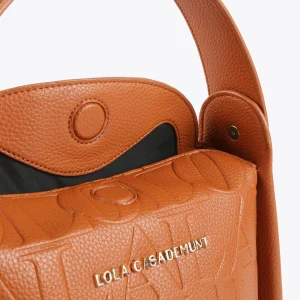Lola Casademunt Bolsos<Bolso bandolera con logo grabado NEGRO