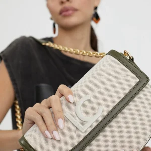 Lola Casademunt Bolsos<Bolso bandolera materiales combinados CRUDO-MARRON