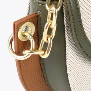 Lola Casademunt Bolsos<Bolso bandolera materiales combinados CRUDO-MARRON