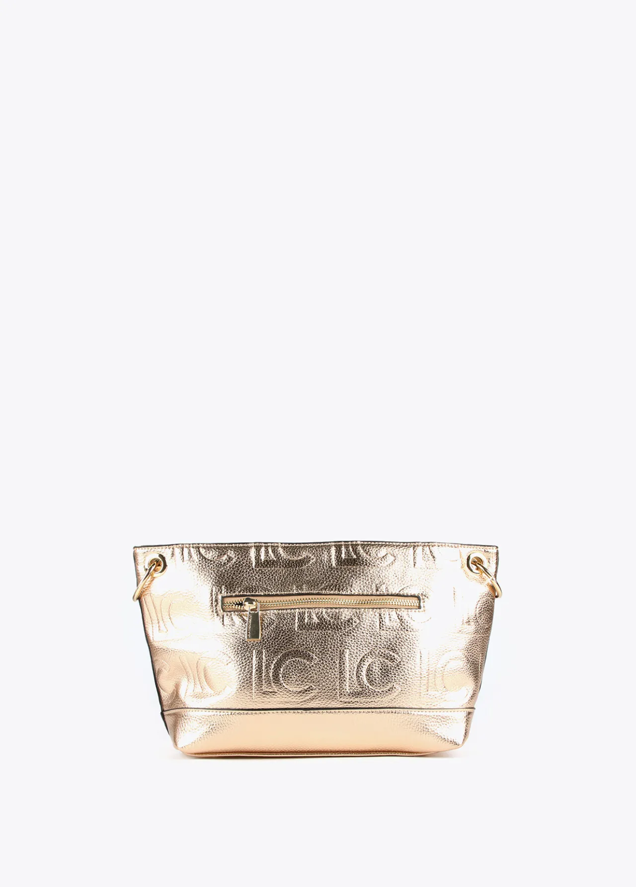 bolso_bandolera_monograma_metalizado_3.webp Lola Casademunt Bandoleras | Bolsos Pequeños<Bolso bandolera monograma metalizado DORADO