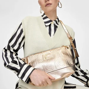 Lola Casademunt Bandoleras | Bolsos Pequeños<Bolso bandolera monograma metalizado DORADO