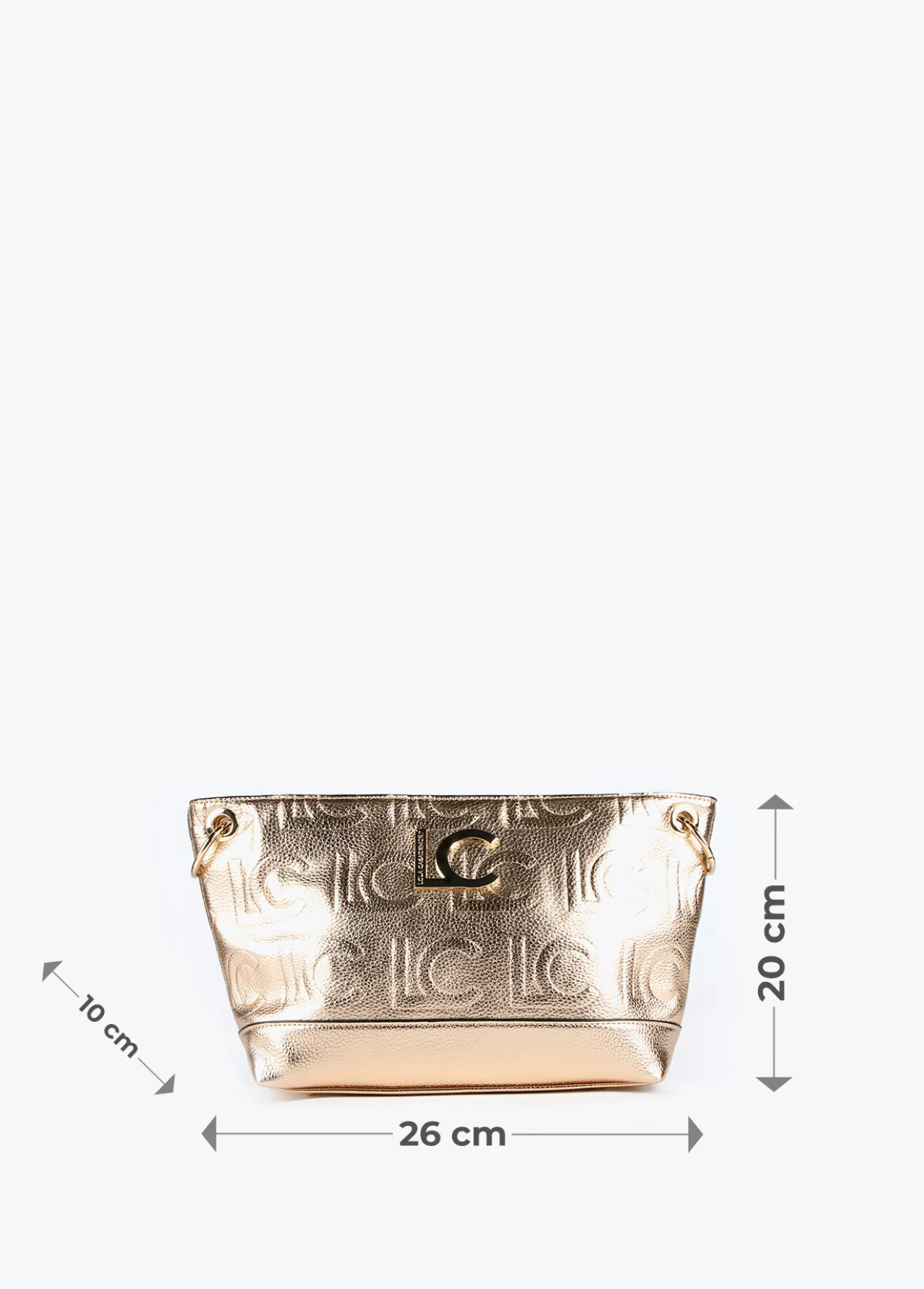 bolso_bandolera_monograma_metalizado_6.webp Lola Casademunt Bandoleras | Bolsos Pequeños<Bolso bandolera monograma metalizado DORADO