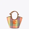 Lola Casademunt Bolsos<Bolso bandolera tipo cesta multicolor MARRON-NARANJA