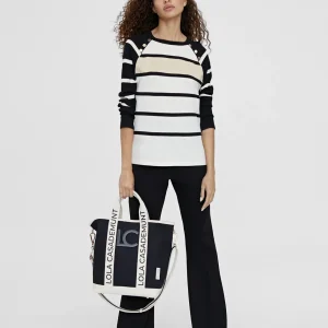 Lola Casademunt Bolsos<Bolso canvas NEGRO-CRUDO