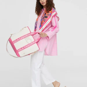 Lola Casademunt Bolsos<Bolso canvas NEGRO-CRUDO