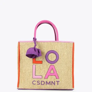 Lola Casademunt Bolsos | Baño<Bolso efecto rafia MARRON-LILA