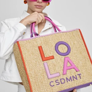 Lola Casademunt Bolsos | Baño<Bolso efecto rafia MARRON-LILA
