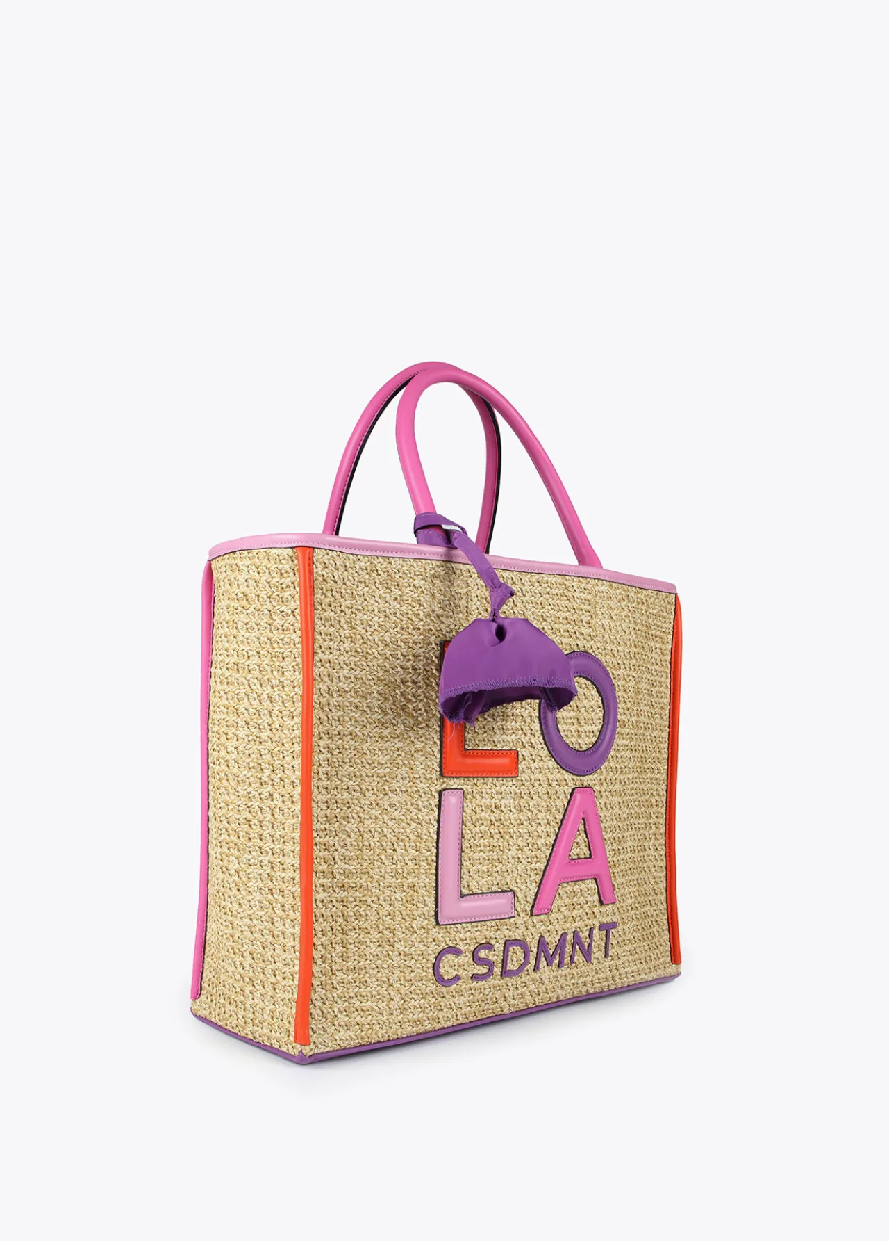 bolso_efecto_rafia_3.webp Lola Casademunt Bolsos | Baño<Bolso efecto rafia MARRON-LILA