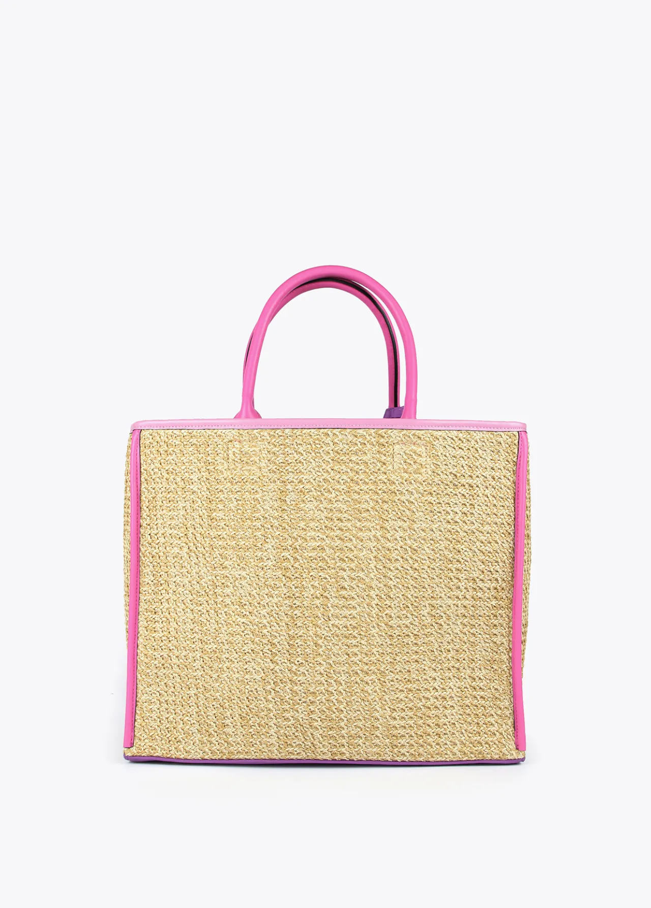 bolso_efecto_rafia_5.webp Lola Casademunt Bolsos | Baño<Bolso efecto rafia MARRON-LILA