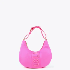 Lola Casademunt Bolsos<Bolso media luna fluor FUCSIA