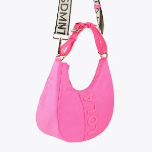 Lola Casademunt Bolsos<Bolso media luna fluor FUCSIA