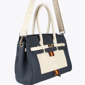 Lola Casademunt Bolsos<Bolso shopper azul y blanco AZUL-CRUDO