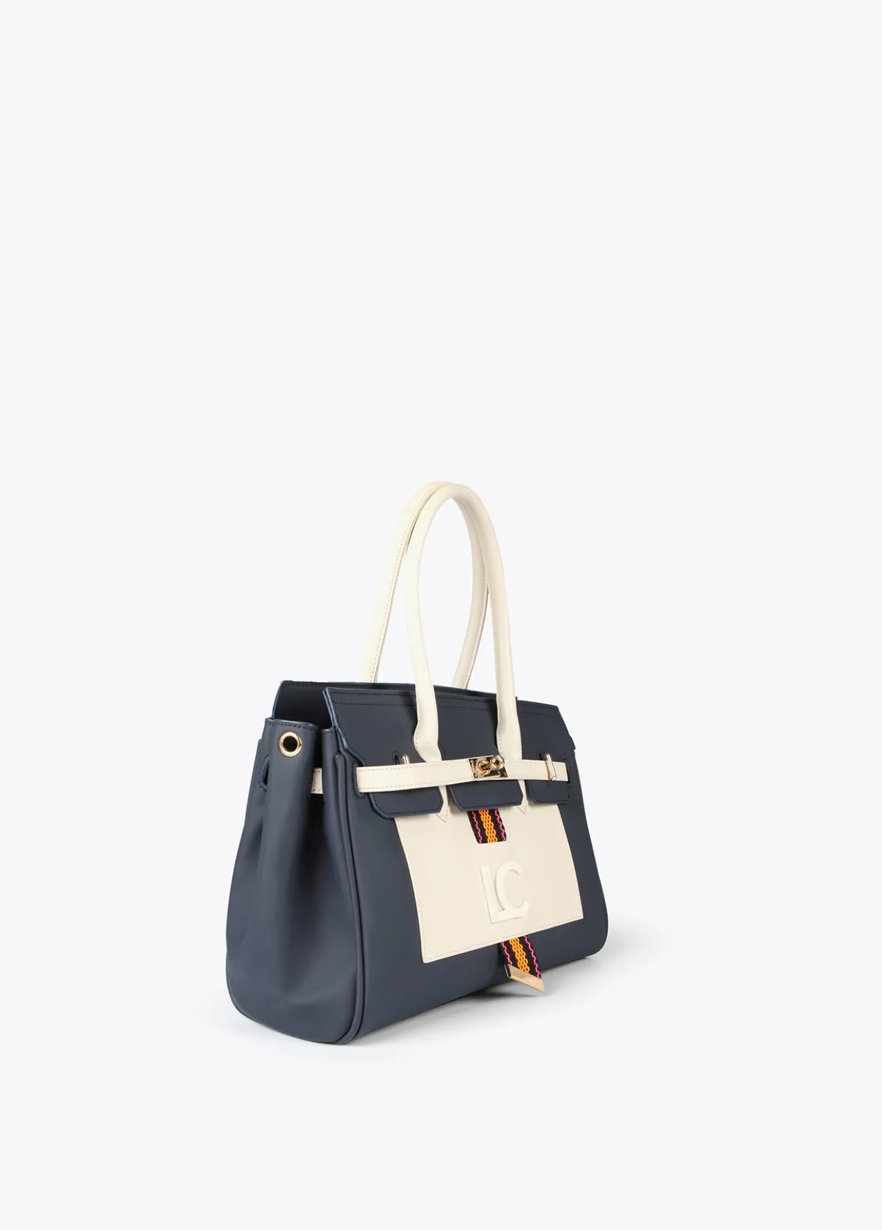 bolso_shopper_azul_y_blanco_3.webp Lola Casademunt Bolsos<Bolso shopper azul y blanco AZUL-CRUDO