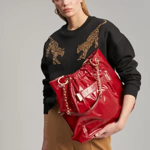 Lola Casademunt Bolsos Shopper | Bolsos De Hombro<Bolso shopper brillante NEGRO