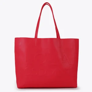 Lola Casademunt Bolsos<Bolso shopper con logo en relieve FUCSIA