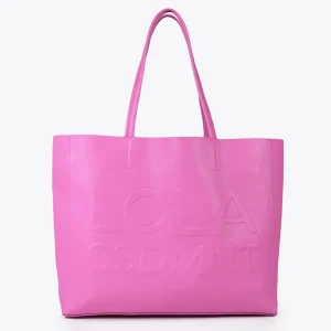 Lola Casademunt Bolsos<Bolso shopper con logo en relieve FUCSIA