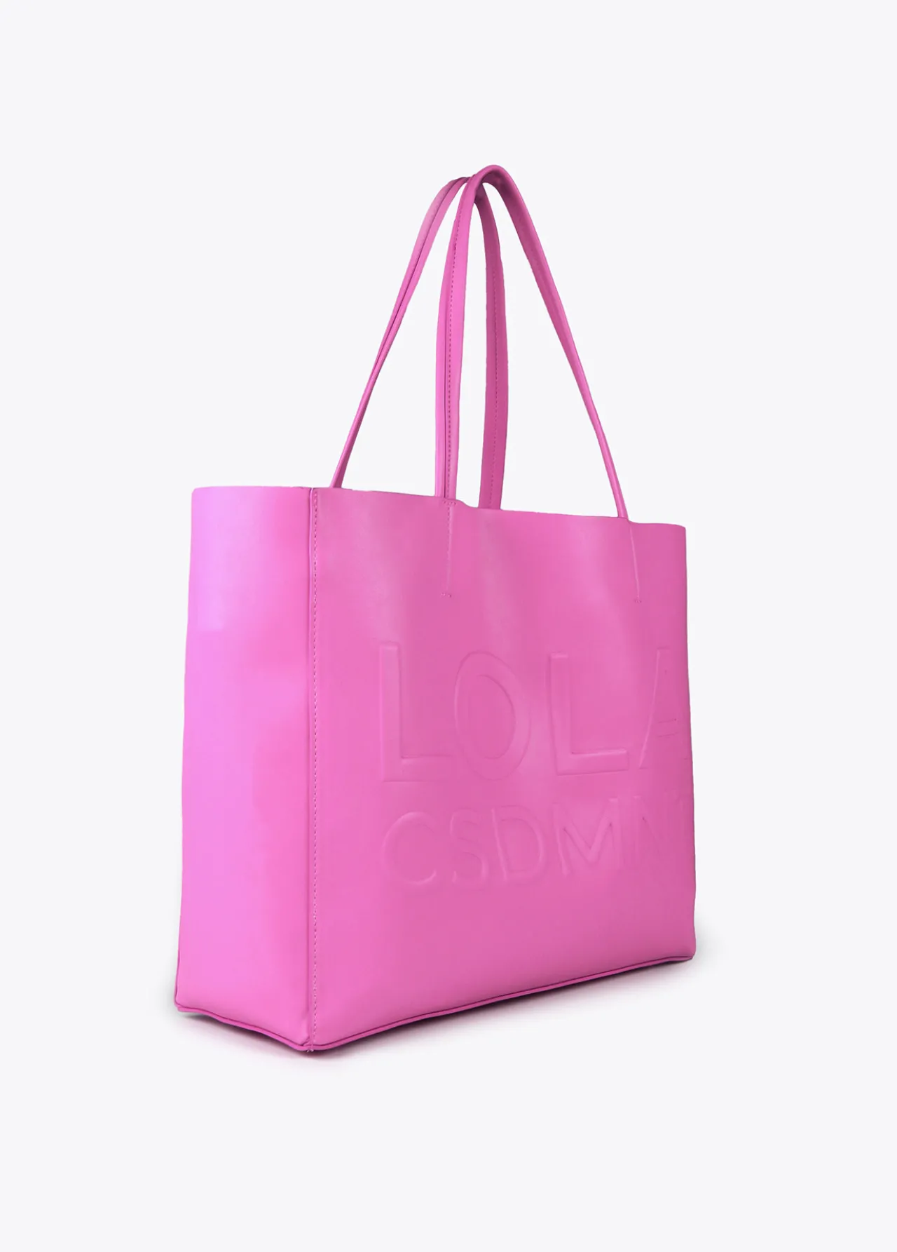 bolso_shopper_con_logo_en_relieve_3-3.webp Lola Casademunt Bolsos<Bolso shopper con logo en relieve FUCSIA