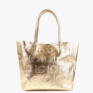 Lola Casademunt Bolsos Shopper | Bolsos De Hombro<Bolso shopper metalizado DORADO