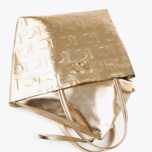 Lola Casademunt Bolsos Shopper | Bolsos De Hombro<Bolso shopper metalizado DORADO