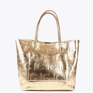 Lola Casademunt Bolsos Shopper | Bolsos De Hombro<Bolso shopper metalizado DORADO