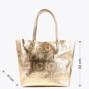 Lola Casademunt Bolsos Shopper | Bolsos De Hombro<Bolso shopper metalizado DORADO