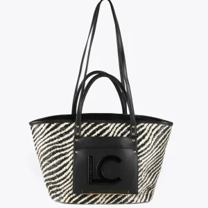 Lola Casademunt Bolsos<Bolso shopper tipo cesta NEGRO-BLANCO