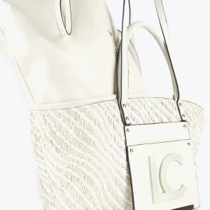 Lola Casademunt Bolsos | Baño<Bolso shopper tipo cesta NEGRO-BLANCO