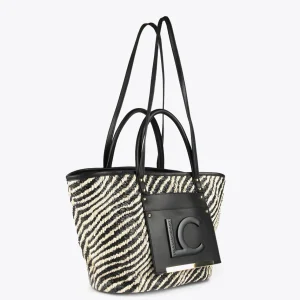 Lola Casademunt Bolsos<Bolso shopper tipo cesta NEGRO-BLANCO