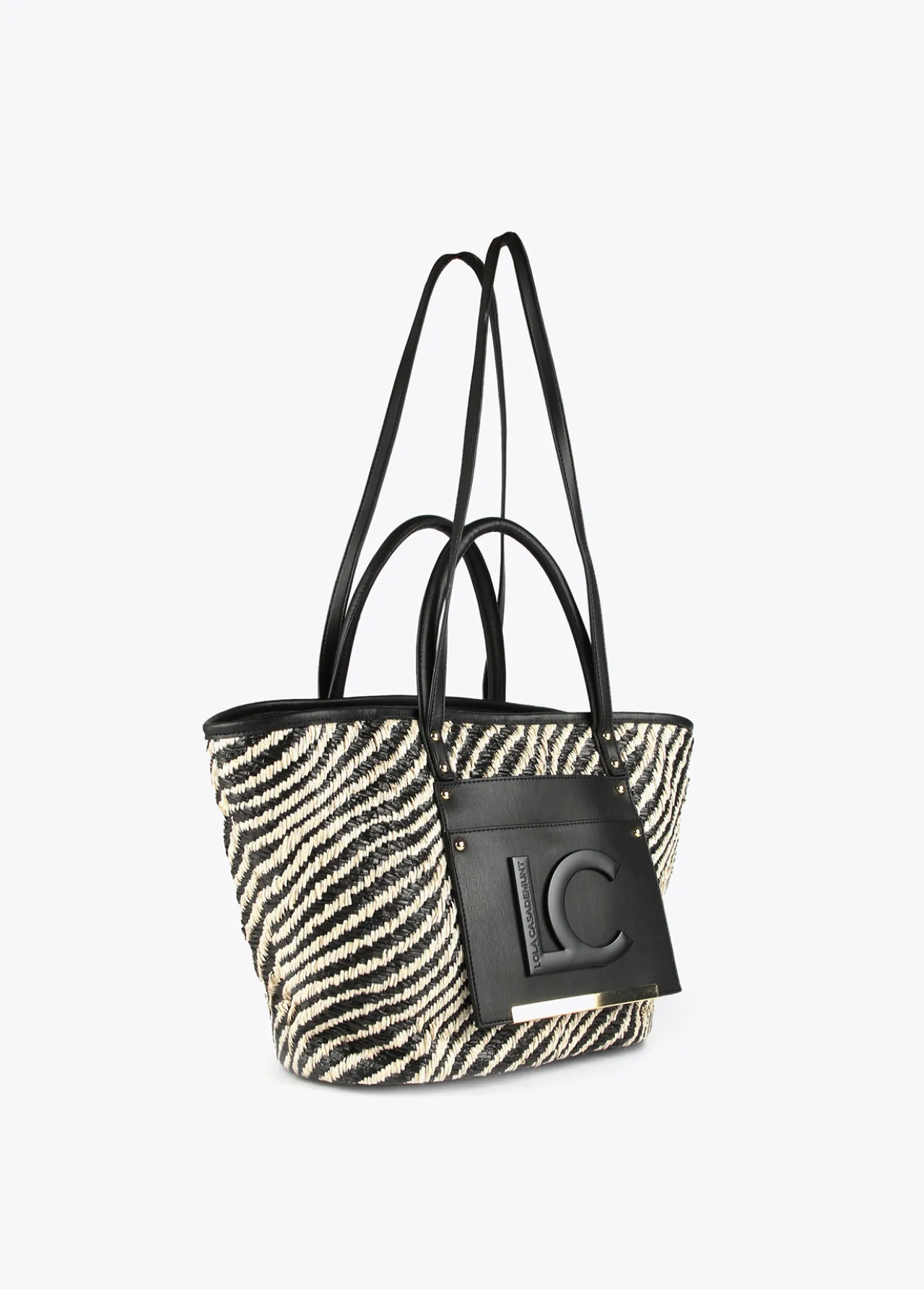 bolso_shopper_tipo_cesta_3.webp Lola Casademunt Bolsos<Bolso shopper tipo cesta NEGRO-BLANCO