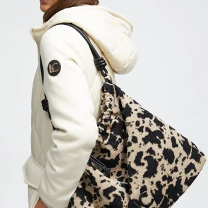Lola Casademunt Animal Print | Bolsos Shopper<Bolso tejido animal CRUDO-NEGRO