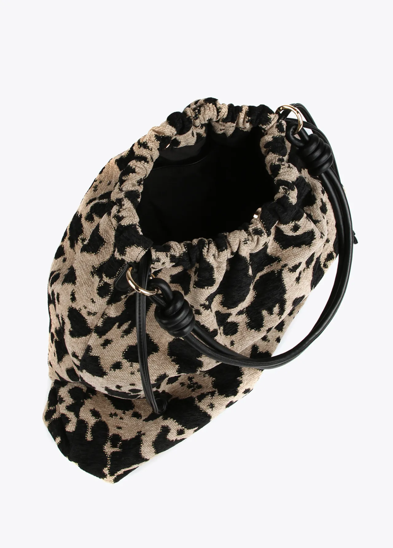 bolso_tejido_animal_2.webp Lola Casademunt Animal Print | Bolsos Shopper<Bolso tejido animal CRUDO-NEGRO