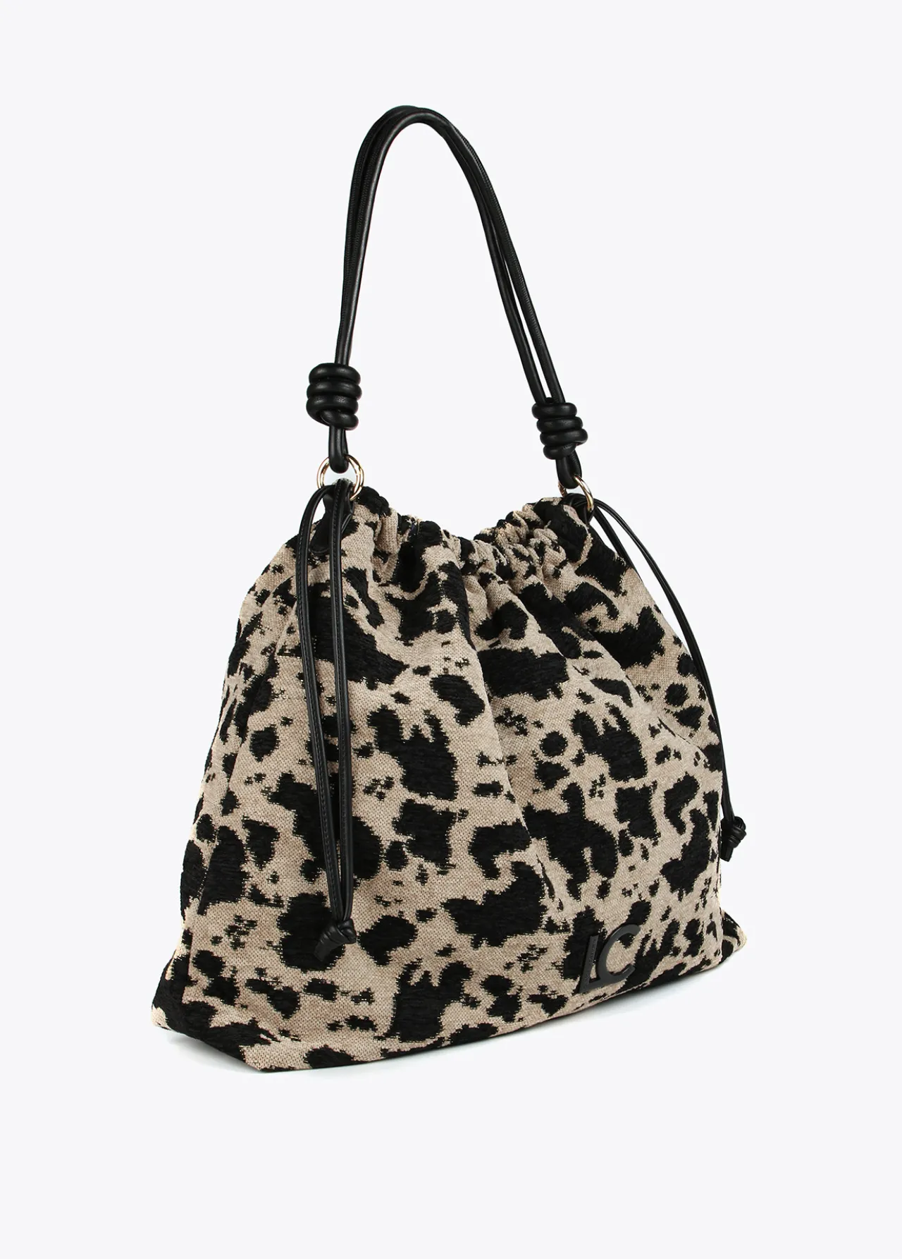 bolso_tejido_animal_3.webp Lola Casademunt Animal Print | Bolsos Shopper<Bolso tejido animal CRUDO-NEGRO