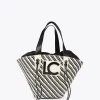 Lola Casademunt Bolsos | Baño<Bolso tipo cesta en efecto rafia NEGRO-CRUDO