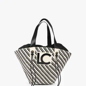 Lola Casademunt Bolsos | Baño<Bolso tipo cesta en efecto rafia NEGRO-CRUDO