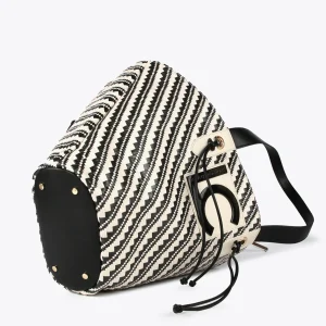 Lola Casademunt Bolsos | Baño<Bolso tipo cesta en efecto rafia NEGRO-CRUDO