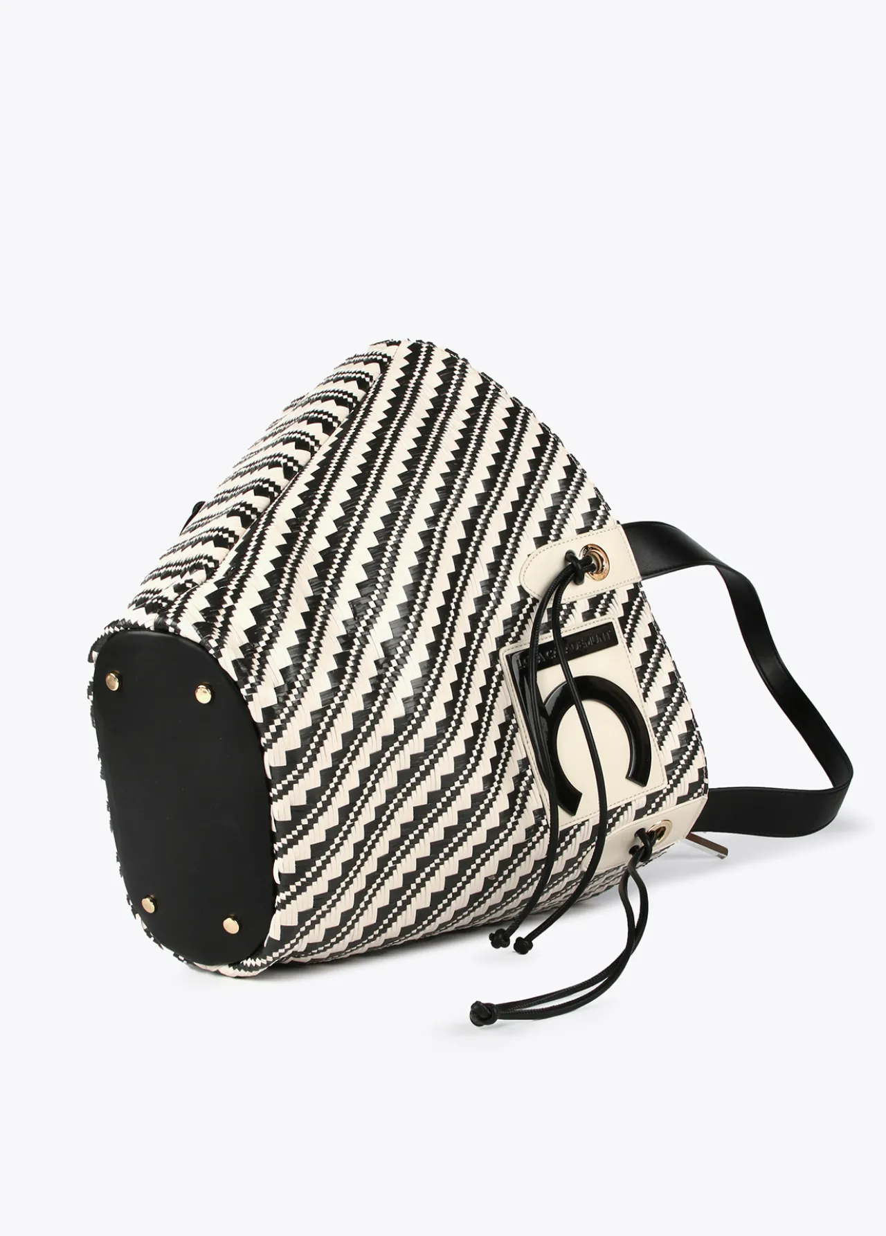 bolso_tipo_cesta_en_efecto_rafia_4.webp Lola Casademunt Bolsos | Baño<Bolso tipo cesta en efecto rafia NEGRO-CRUDO