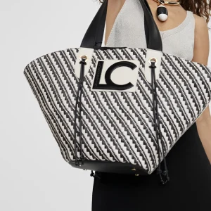 Lola Casademunt Bolsos | Baño<Bolso tipo cesta en efecto rafia NEGRO-CRUDO