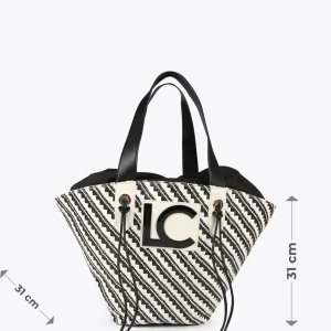 Lola Casademunt Bolsos | Baño<Bolso tipo cesta en efecto rafia NEGRO-CRUDO