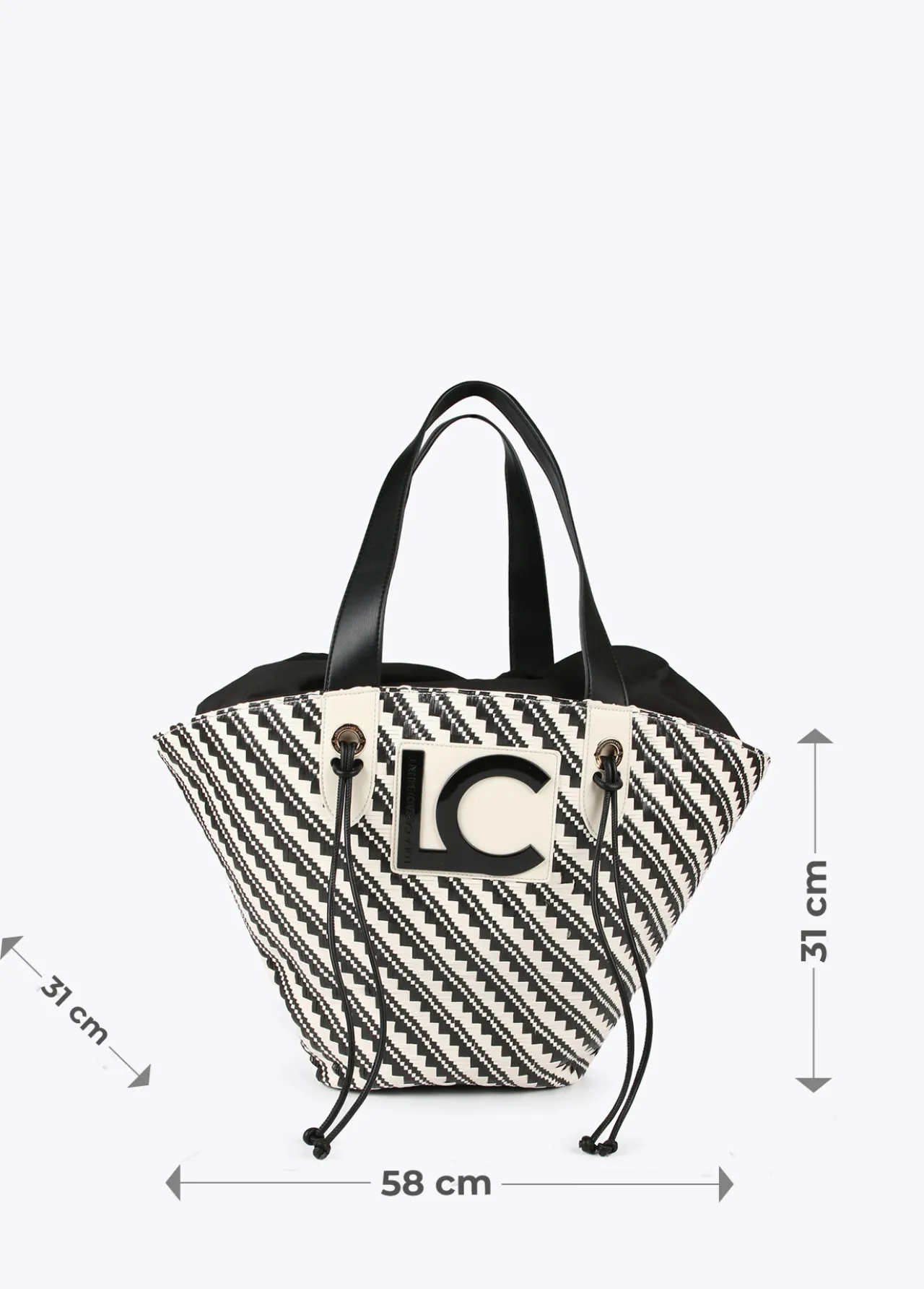 bolso_tipo_cesta_en_efecto_rafia_6.webp Lola Casademunt Bolsos | Baño<Bolso tipo cesta en efecto rafia NEGRO-CRUDO