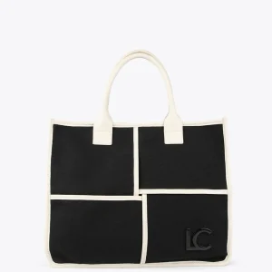 Lola Casademunt Bolsos<Bolso tipo shopper blanco y negro CRUDO-NEGRO