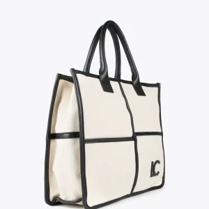 Lola Casademunt Bolsos<Bolso tipo shopper blanco y negro CRUDO-NEGRO