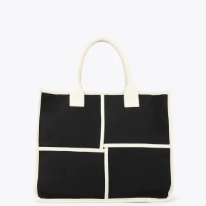 Lola Casademunt Bolsos<Bolso tipo shopper blanco y negro CRUDO-NEGRO