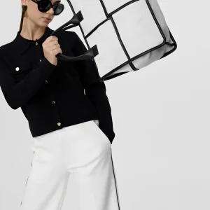 Lola Casademunt Bolsos<Bolso tipo shopper blanco y negro CRUDO-NEGRO