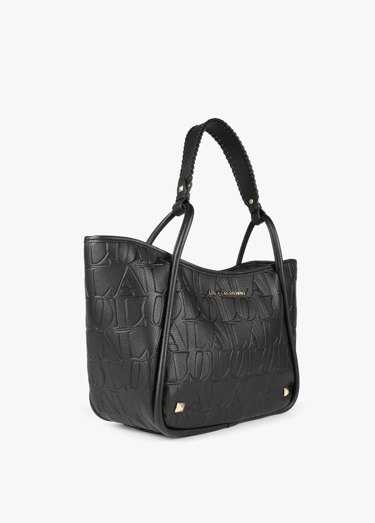 bolso_tipo_shopper_grabado_2.webp Lola Casademunt Bolsos<Bolso tipo shopper grabado NEGRO