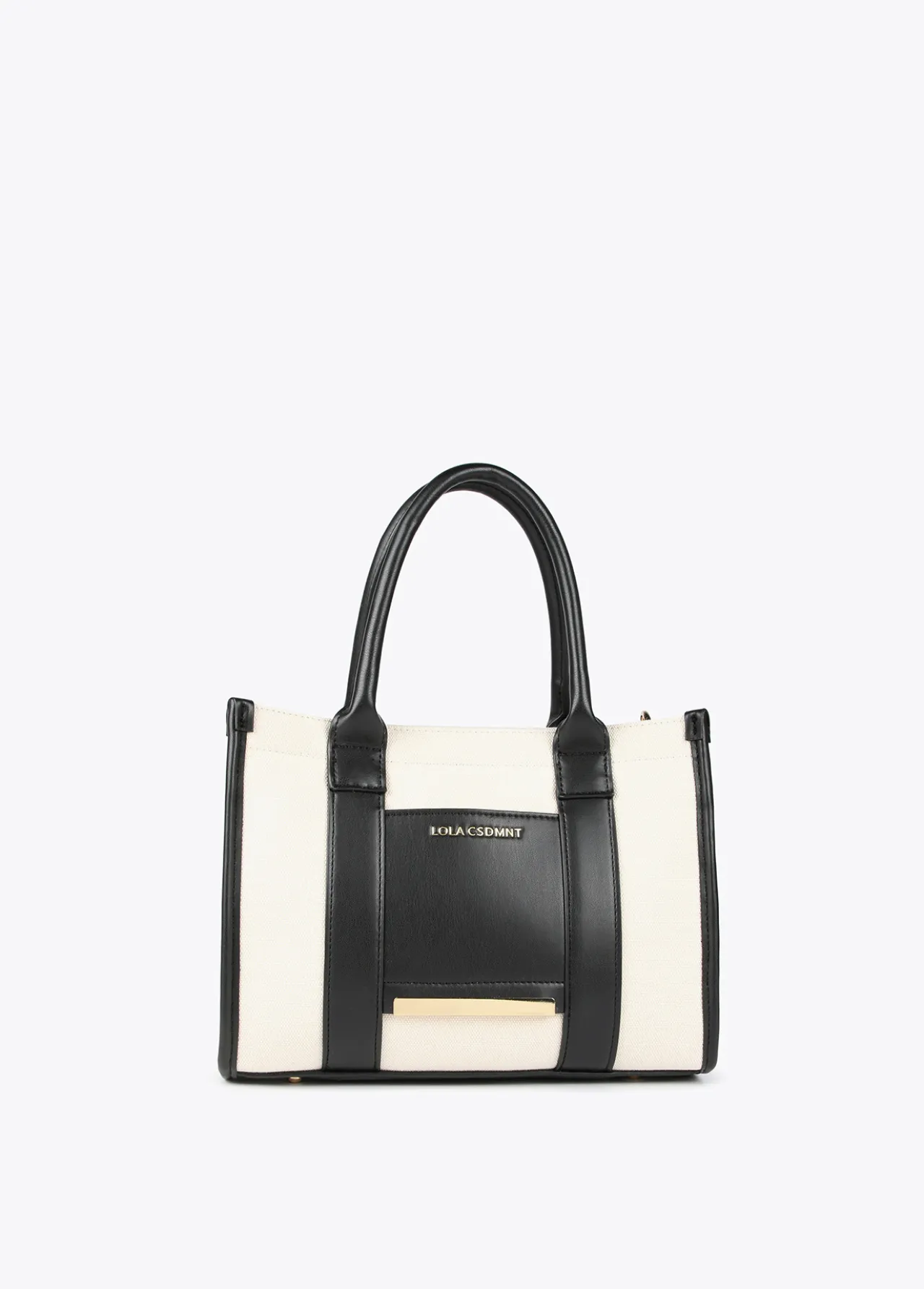 bolso_tipo_shopper_pequeo_0.webp Lola Casademunt Bolsos<Bolso tipo shopper pequeño CRUDO-NEGRO