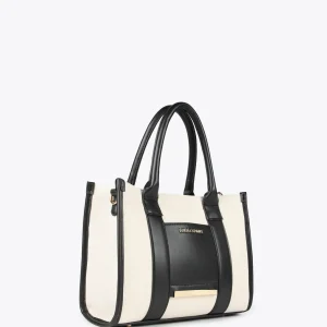Lola Casademunt Bolsos<Bolso tipo shopper pequeño CRUDO-NEGRO