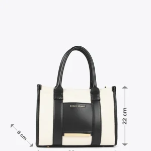 Lola Casademunt Bolsos<Bolso tipo shopper pequeño CRUDO-NEGRO