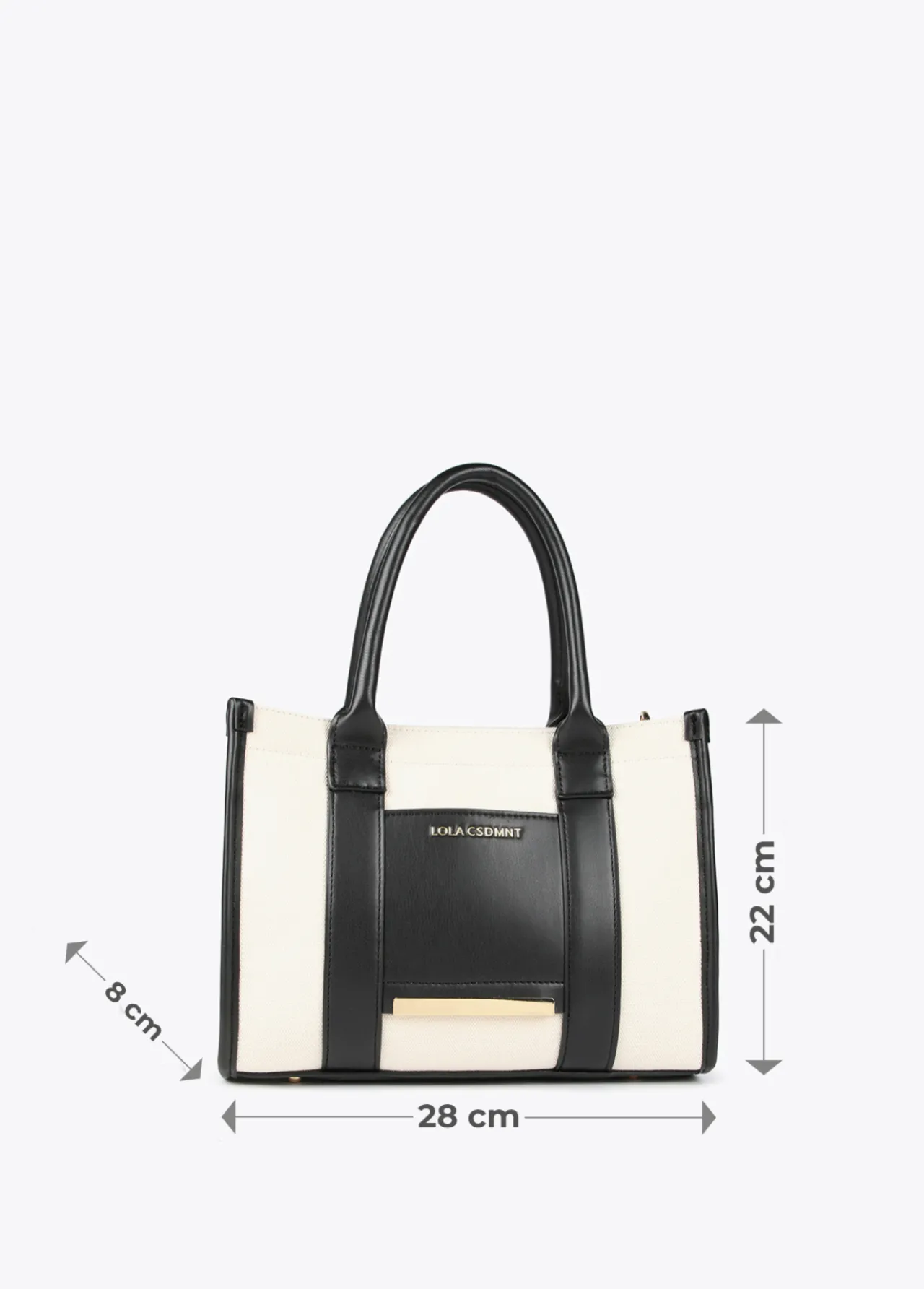 bolso_tipo_shopper_pequeo_7.webp Lola Casademunt Bolsos<Bolso tipo shopper pequeño CRUDO-NEGRO