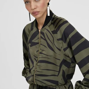 Lola Casademunt Chaquetas Y Gabardinas<Bomber estampado animal NEGRO-VERDE